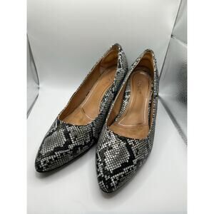Vionic Madison Mia Snakeskin Pointed Toe Block Heels